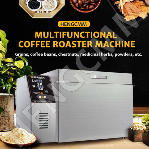 Electric Drum Coffee Roaster For Home And Small Business With Large Capacity Roasts Beans And Nuts Like Peanuts Cashews Chestnuts Even Roast Simple Temperature Control Durable Industrial Style Coffee Roaster Machine