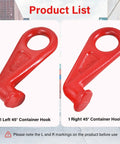 Heavy Duty Lifting Hooks For Shipping Containers With Clear Left And Right Safety Guidance Forged Steel Durable Dockside Gear Built For Industrial Warehousing And Logistics Pros