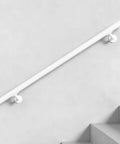 Outdoor Aluminum Handrail Kit For Stairs Decks And Porches Cut To Fit One And A Half Inch Round White Rail Wall Mount