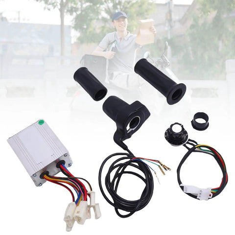 500W Brushed Motor Speed Controller Kit With Aluminum Alloy Throttle Grip Set For Electric Bikes Trikes And Motorcycles 12V