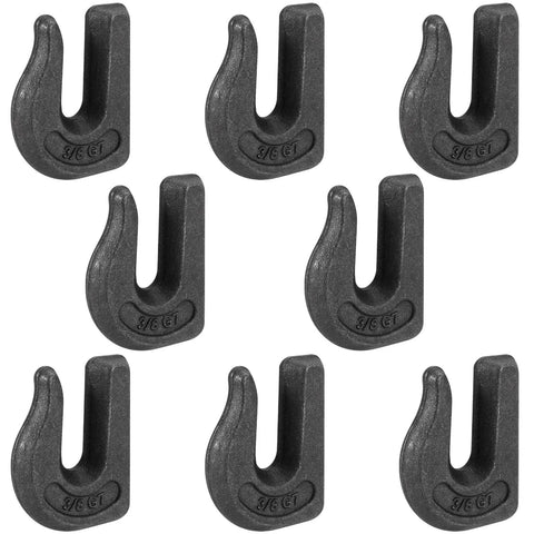 Eight Pack Three Eighths Inch Weld On Grab Chain Hook, 6600 Lbs Capacity Grade 70 U Type Weldable Tow Hook For Flatbed Trailer And Wrecker