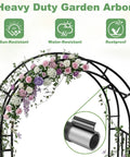7ft Metal Garden Arbor With Gate Two In One Trellis For Climbing Plants Wide Sturdy Outdoor Arch Pathway Entrance Details