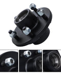 GXYWADY trailer hub spindle kit with four studs and bearing, black metal, front view.