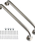 Brushed Nickel Shower Grab Bar 16 Inch with 1.25 Inch Diameter Stainless Steel Safety Assist Hand Rail, Wall Mounted for Bathroom Mobility, 2 Pack