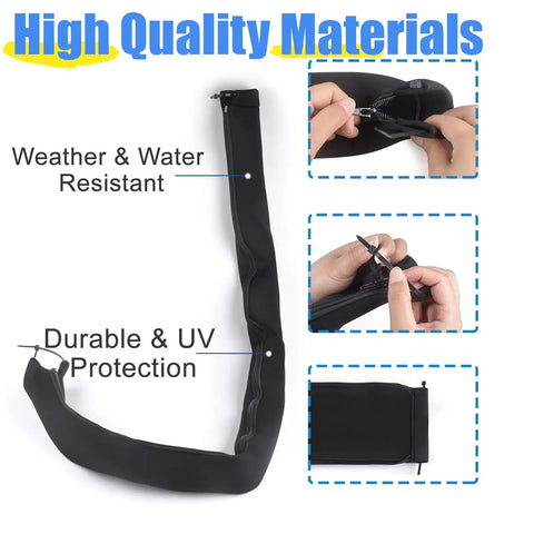 48 Inch Zippered Rigging Sleeve With Marine Cable Boot Diameter 4 And 2 Fifths Inches Universal Fit Yacht Cable Management Kit Waterproof Durable Shield For Steering And Electrical Cables On Boats showing high quality materials and installation process