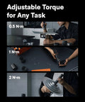 Electric Screwdriver Workhorse With Smart Display, Six Torque Settings From 0.5 To 6 Nm, shown adjusting torque for tasks