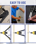 Do-It-All Rivet Kit For Sheet Metal And Marine Furniture Projects 1/8, 5/32, 3/16 Inch Blind Pop Rivets Aluminum Quick-Set Fasteners Built To Last With A Tight, Vibration-Resistant Hold For Boat, Auto, And DIY Repairs used with a hand rivet tool