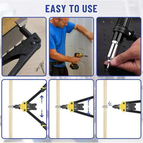 Do-It-All Rivet Kit For Sheet Metal And Marine Furniture Projects 1/8, 5/32, 3/16 Inch Blind Pop Rivets Aluminum Quick-Set Fasteners Built To Last With A Tight, Vibration-Resistant Hold For Boat, Auto, And DIY Repairs used with a hand rivet tool
