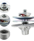 Three Quarter Inch Beefy Torque Converter CVT For Go Karts Drop In Fit Torq A Verter TAV2 30 Series with sprockets and pulleys, side view