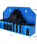58 Piece T Slot Clamping Kit For Milling Machining Includes T Slot Cleaner And Tightening Wrench Five Eighths Inch Table Slot One Half Inch Stud Size Blue Finish