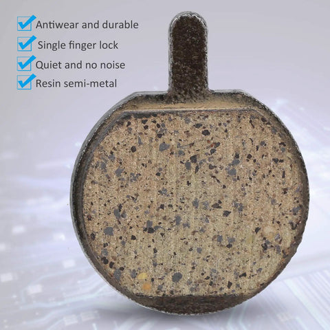 Disc Brake Pads For Bikes And Scooters Resin Pro Grade Semi Metal Quiet Braking Kit With Low Disk Wear Smooth Progressive Stop 5 Pairs KMJG019 Ideal For Mountain Bicycles Outdoor Camping And Electric Scooters close-up