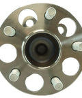 Front view of Rear Wheel Bearing And Hub Assembly For Toyota Prius 2010 2015 And Prius Plug In 2012 2015 Direct Fit Replacement For A Smooth Ride And Easy Install No Fuss