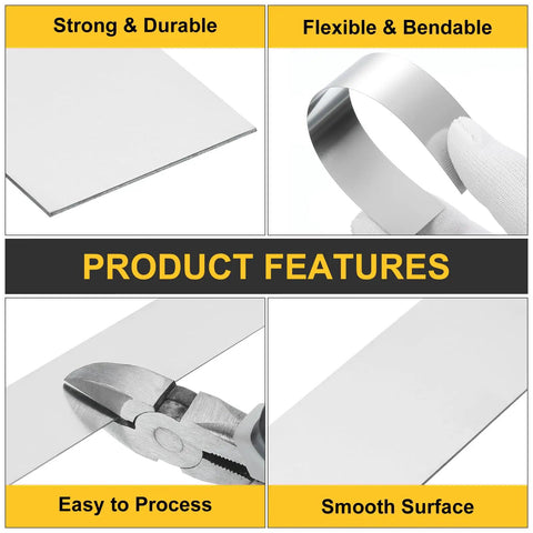 Product features of 10 Pack 304 Stainless Steel Shim Stock Strips 0.03mm Thick By 1 Inch Wide By 12 Inches Long Flat Bar Gap Filler Trim
