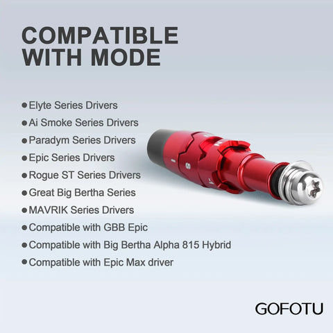 Red Aluminum Golf Sleeve Adapter For MAVRIK Paradym Epic Rogue ST Great Big Bertha XR Drivers And Other Callaway Models Plug And Play Shaft Sleeve Upgrade With Pro Grade Aerospace Aluminum For Precise Fit