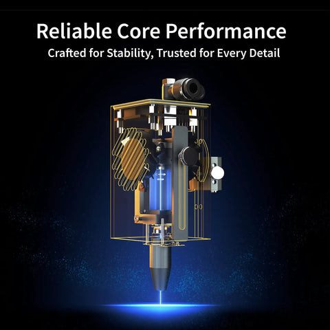 10W Enclosed Laser Engraver And Cutter With Smart Camera Positioning showing internal components in detailed close-up view.