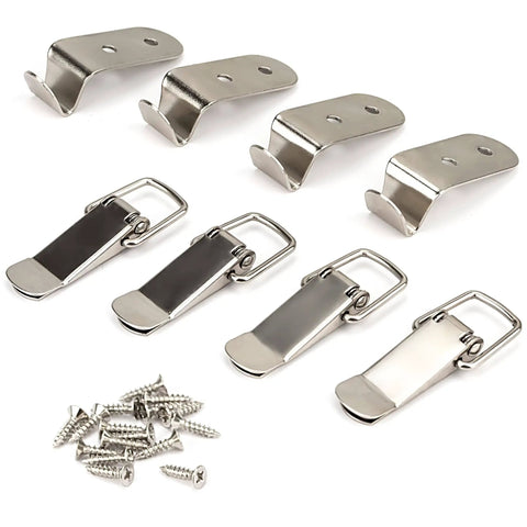 8 Pack Stainless Steel 90 Degree Spring Toggle Lock Latches with Mounting Screws for Boxes Cabinets Doors Toolboxes Chests Barn Wood Cases and More Built Tough for Heavy Duty Storage