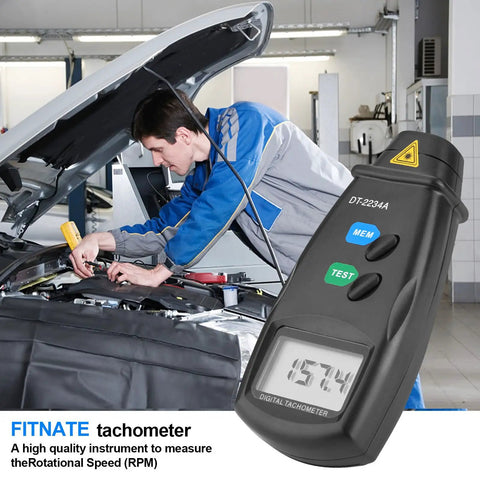 Must Have Non Contact Digital Tachometer RPM Meter With Infrared Readings 2.5 To 99,999 RPM Ultra Accurate 0.05 RPM Large LCD Display Memory Min Max Batteries Included 4 Pack Reflective Tape Revision Guide