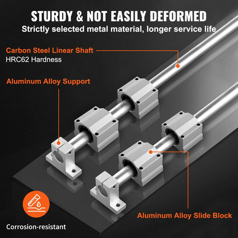 VEVOR SFC20 linear rail kit with two 1200mm aluminum rails, four slide blocks, four supports