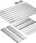 Components for Two Pack 8x4x2ft Galvanized Raised Garden Bed Kit For Outdoor Veggie Growing, metal panels and assembly hardware.