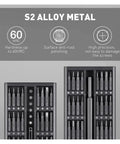 Buytus Pro 63 In 1 Precision Screwdriver Set With Magnetic Bits For Electronics Repair, Home Tools Kit Featuring Torx And Phillips Heads For All Your DIY Fixes. S2 alloy metal 63-bit case with 60HRC