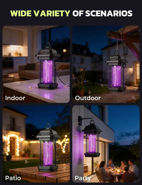LED Bug Zapper For Indoor And Outdoor Use Powerful Electric Mosquito And Fly Zapper With Five Point Nine Foot Cord Silent Killer