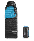 Ultralight 650FP Down Sleeping Bag For Adults, Backpacking Ready, 40F Temperature Rating, Waterproof, shown with compression sack
