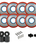 Gripper Roller Hockey Wheels With Hybrid Ceramic Bearings X Soft Red 59mm Set Includes 8 Wheels 16 Bearings 8 Spacers