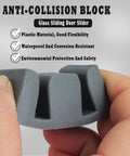50mm Glass Door Anti Collision Block Side Guide Rail For Sliding Shower Doors Rubber Blocking Bumper For Bathroom 4 Pack Grey With Screws And Caps Durable Plastic Construction For Easy Install And Long Lasting Performance