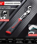 6 Inch Self Adjusting Wrench Multi Function Quick Wrench For Home DIY And Professional Plumbing Repairs With Wide Jaw