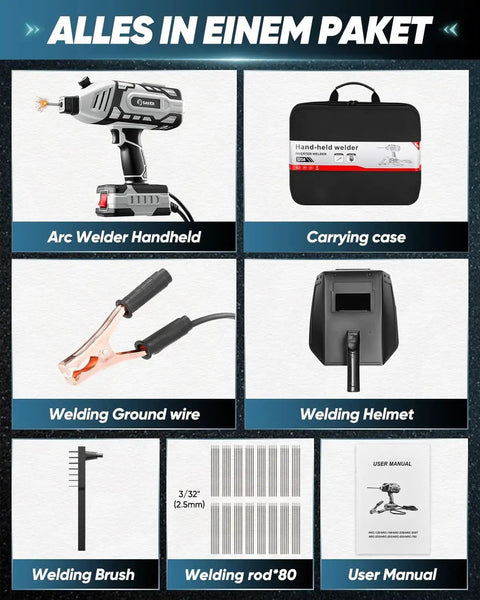 Portable Handheld Welder Gun With 5 Level Current, IGBT Arc Welder For DIY Home Garage, 110V, including accessories