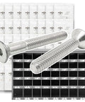 Must Have 316 Stainless Steel Flat Head Socket Cap Screws Assortment Set With 40 Hole Heavy Duty Storage Bin 1656 Pieces