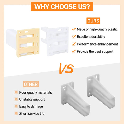 Top Shelf White Drawer Slide Socket Set Fits One Inch RV Cabinet Drawers, two drawer slide sockets displayed side by side.