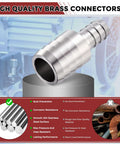 Two Pack 304 Stainless Steel Hose Barb Fittings From One And A Half Inch To Three Quarter Inch with corrosion-resistant surface
