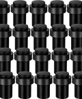 30 Pack Black Stainless Steel Door Stopper Floor Stops Cylindrical Rubber Bumpers For Bottom Or Top Of Doors, Wall Protector Durable Mounting Holders, Modern Decorative Door Accessories For Home Office And Commercial Use