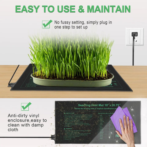 Beefed Up Heavy Duty Seedling Heat Mat 10x21 Inch 4 Pack MET Certified For Plant Germination And Seed Starting Hydroponics Waterproof Greenhouse Heater And Seed Starter