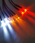 8 LED RC Light Kit With White Red Orange 5mm LEDs for Traxxas HSP Tamiya Redcat Axial SCX10, illuminated LEDs on display