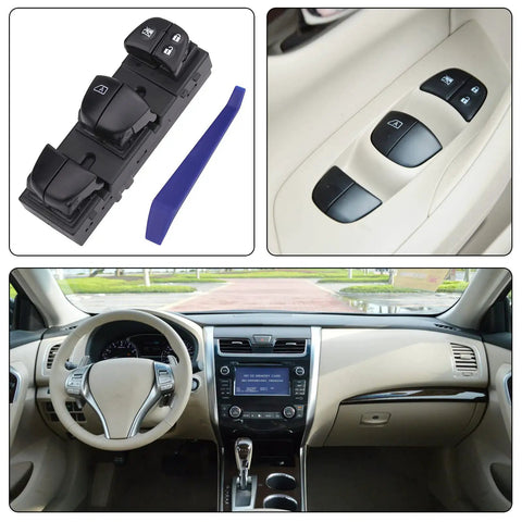Power Window Switch Front Left Driver Side for Nissan Leaf Altima Sentra Rogue Juke 2011-2019 Replacement 25401-3NF0A 25401-3SH1A