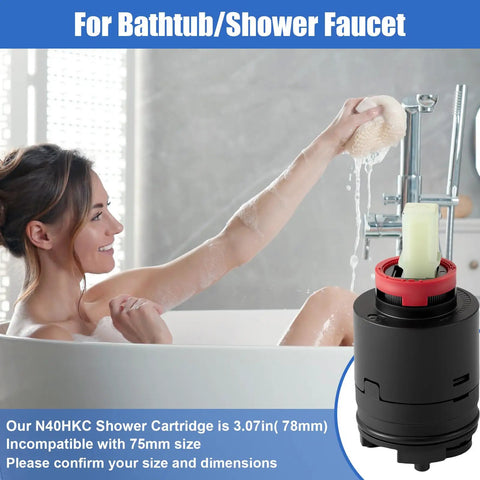 Shower Cartridge Replacement 40 Mm For Ceramic Single Lever Tub And Shower Faucet Valve Concealed Shower System Black