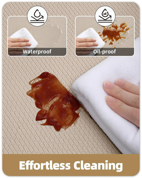 Effortless cleaning of Anti Fatigue Kitchen Mat Runner 24x87 Inches, Easy Clean, Water And Oil Proof, Non Slip Foam Rubber Rug.