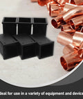 TEHAUX 6-pack black plastic square tube connector sleeves for 1.57x2.36 in tubing