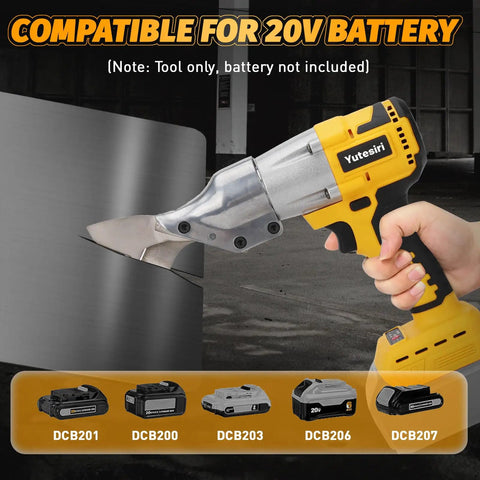 Cordless Sheet Metal Shear For 20V Battery, Boss Grade Brushless Electric Metal Cutter With 360 Degree Pivoting Head And 133 Ft Lbs Torque, Cuts Iron Up To 20 Gauge Like A Pro, Tool Only, Battery Not Included