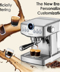 Next Level 20 Bar Espresso Machine With Precise Temperature And Time Controls Crafted In Sleek Stainless Steel With Espresso Shots.