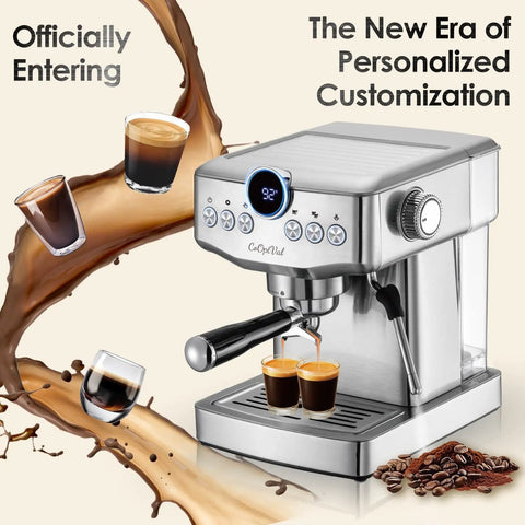 Next Level 20 Bar Espresso Machine With Precise Temperature And Time Controls Crafted In Sleek Stainless Steel With Espresso Shots.