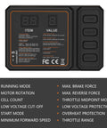 Programming card for Beefed Up Waterproof BL3650 3900KV Brushless Motor With 3.175mm Shaft, 60A ESC, for 1/10 RC cars