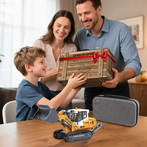 Family gifting Grown Up Metal Mini Remote Control Loader With Lever Driven Digging System 1 to 1 Scale Full Channel Drive RC Digger Model