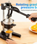 Heavy Duty Manual Citrus Juicer Press For Home Or Commercial Grade Kitchens Durable Cast Iron And Stainless Steel Hand Press