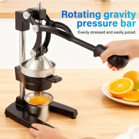 Heavy Duty Manual Citrus Juicer Press For Home Or Commercial Grade Kitchens Durable Cast Iron And Stainless Steel Hand Press