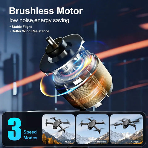 Brushless motor detail of 4K Camera Drone For Adults Foldable And Beginner Friendly With 3 Speed Modes in Black