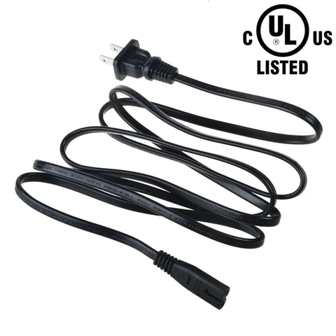 2 Prong AC Power Cord For Fat Slinger 200W Vibration Plate Exercise Machine Plug Lead Charging Cable Power Supply, 6 Ft