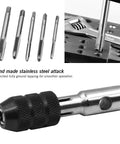 Metric Tap Set With Adjustable T Handle Tap Wrench 5 Piece M3 M4 M5 M6 M8 Taps for metal aluminum plastic wood DIY machinist kit